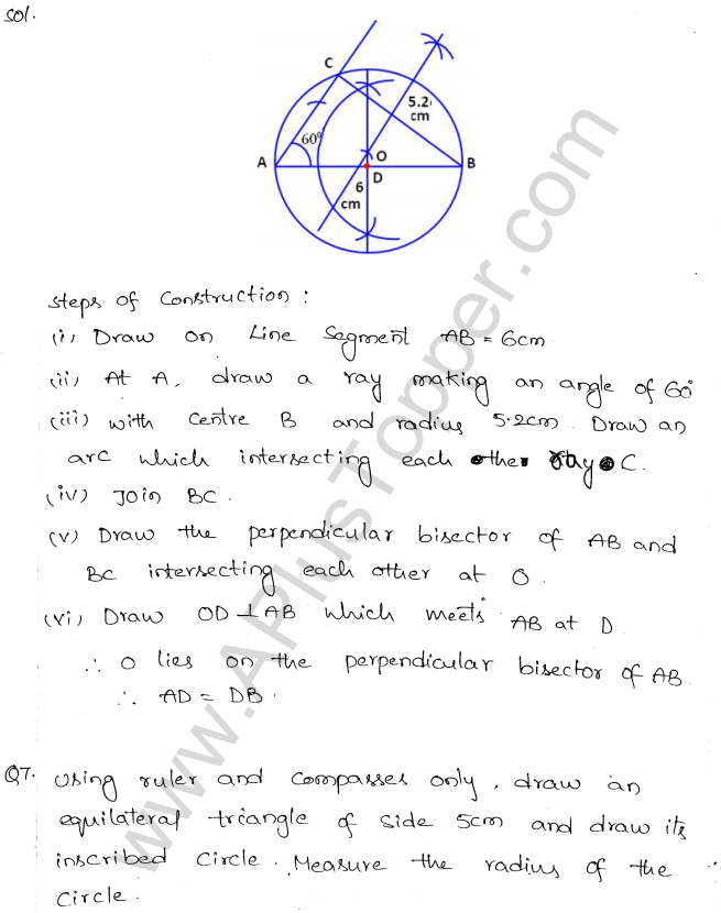 ML Aggarwal ICSE Solutions for Class 10 Maths Chapter 17 Constructions Q1.6