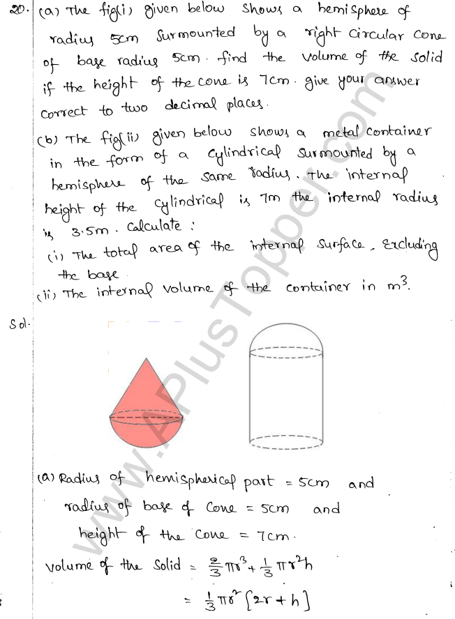 ML Aggarwal ICSE Solutions for Class 10 Maths Chapter 18 Mensuration Q1.77