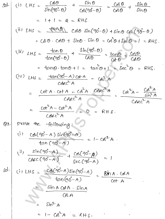 ML Aggarwal ICSE Solutions for Class 10 Maths Chapter 19 Trigonometric Identities Q1.22