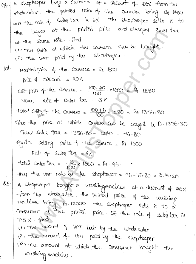 ML Aggarwal ICSE Solutions for Class 10 Maths Chapter 2 Sales Tax And Value Added Tax Q1.13