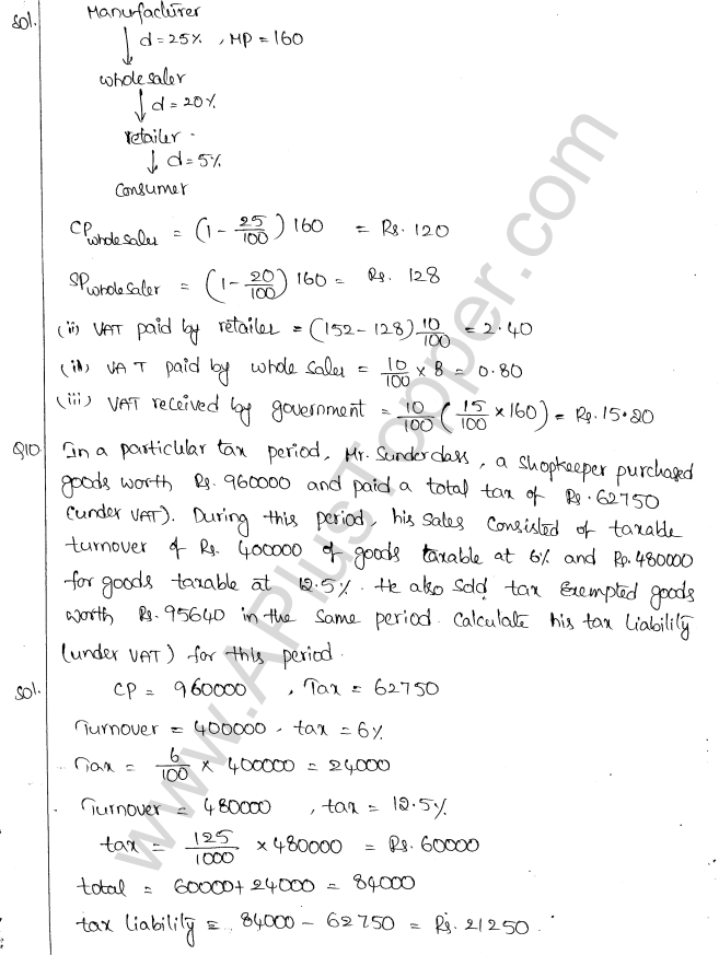 ML Aggarwal ICSE Solutions for Class 10 Maths Chapter 2 Sales Tax And Value Added Tax Q1.17