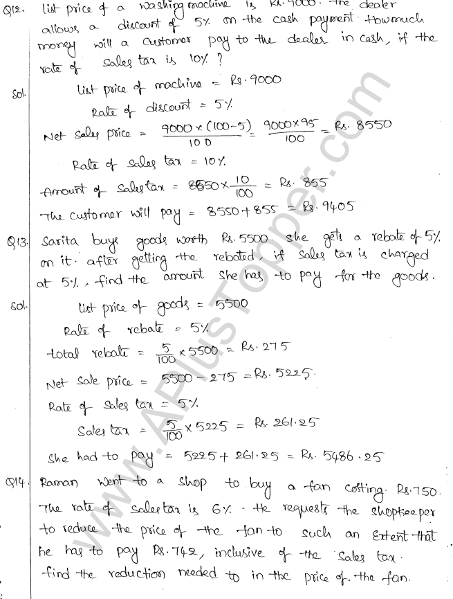 ML Aggarwal ICSE Solutions for Class 10 Maths Chapter 2 Sales Tax And Value Added Tax Q1.6