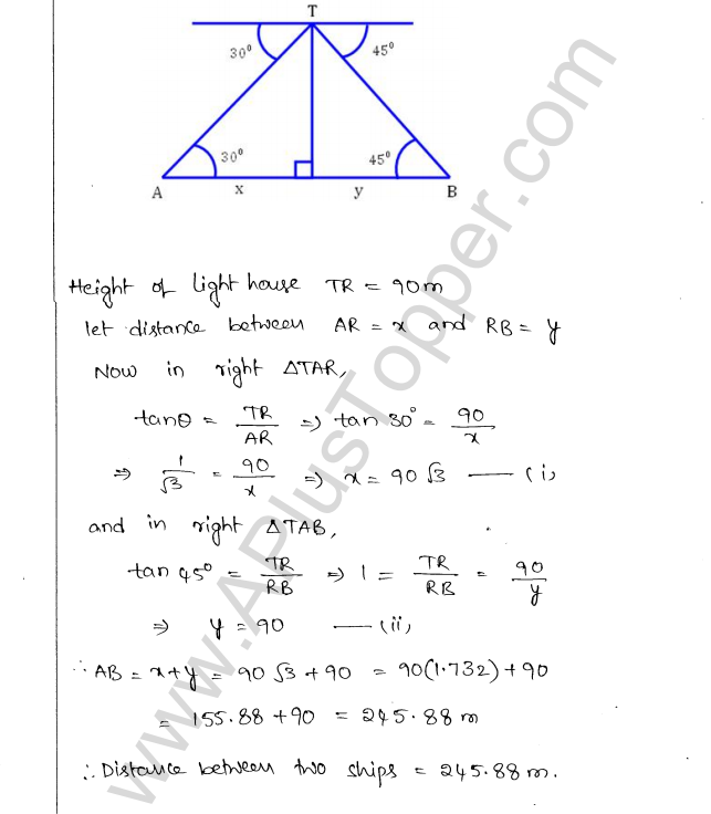 ML Aggarwal ICSE Solutions for Class 10 Maths Chapter 21 Heights and Distances Q1.26