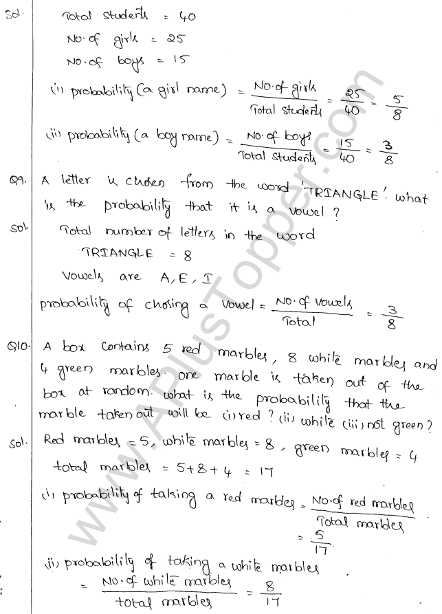 ML Aggarwal ICSE Solutions for Class 10 Maths Chapter 24 Probability Q1.4