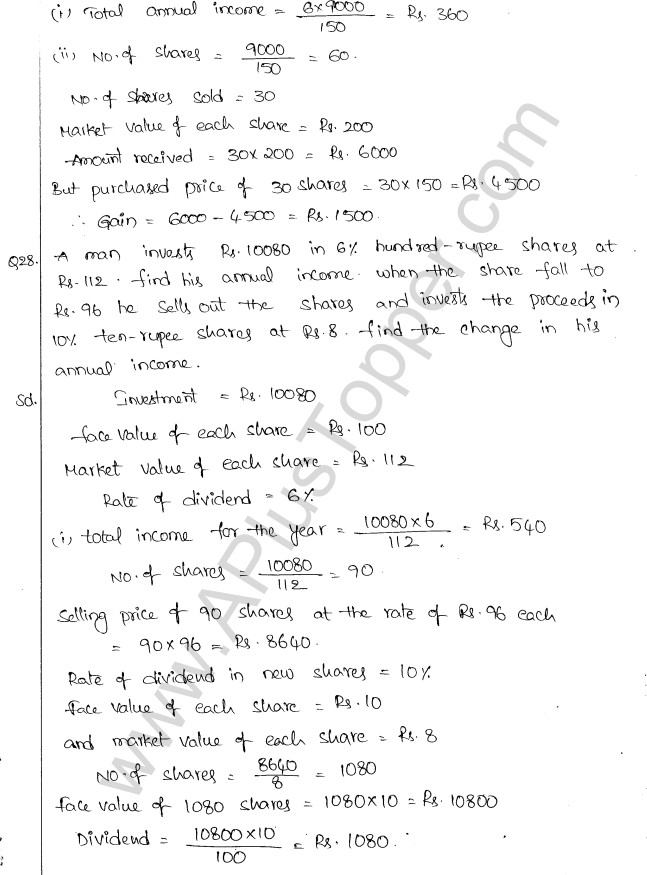 ML Aggarwal ICSE Solutions for Class 10 Maths Chapter 4 Shares and Dividends Q1.14