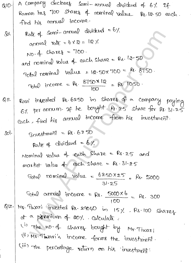 ML Aggarwal ICSE Solutions for Class 10 Maths Chapter 4 Shares and Dividends Q1.5