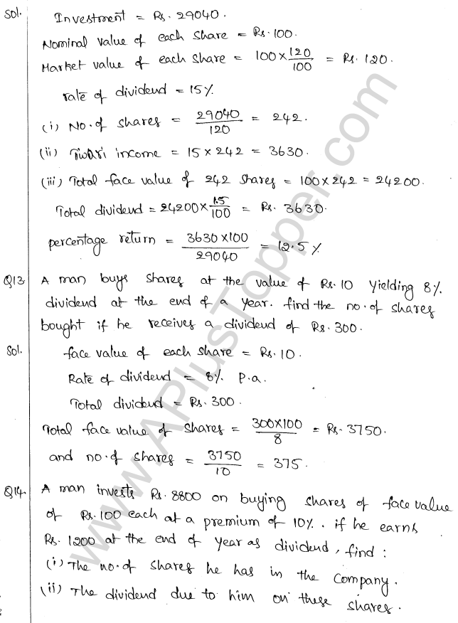 ML Aggarwal ICSE Solutions for Class 10 Maths Chapter 4 Shares and Dividends Q1.6