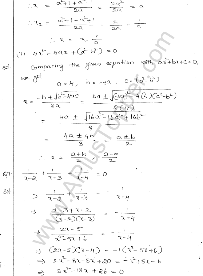 ML Aggarwal ICSE Solutions for Class 10 Maths Chapter 6 Quadratic Equations in One Variable Q6.22