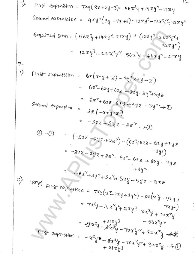 ML Aggarwal ICSE Solutions for Class 8 Maths Chapter 10 Algebraic Expressions and Identities 12