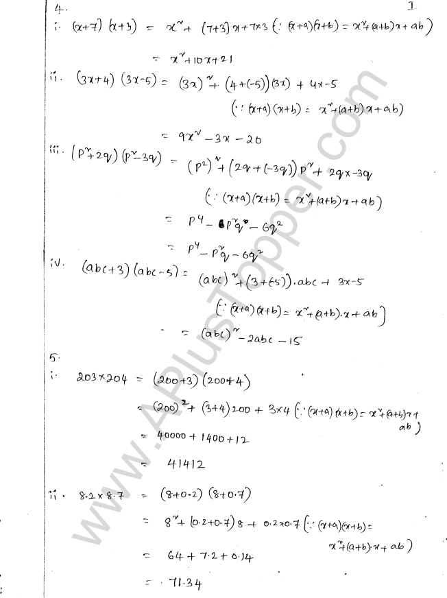 ML Aggarwal ICSE Solutions for Class 8 Maths Chapter 10 Algebraic Expressions and Identities 29