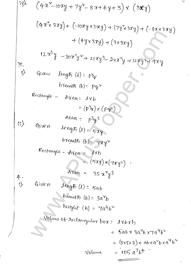 ML Aggarwal ICSE Solutions for Class 8 Maths Chapter 10 Algebraic Expressions and Identities 8