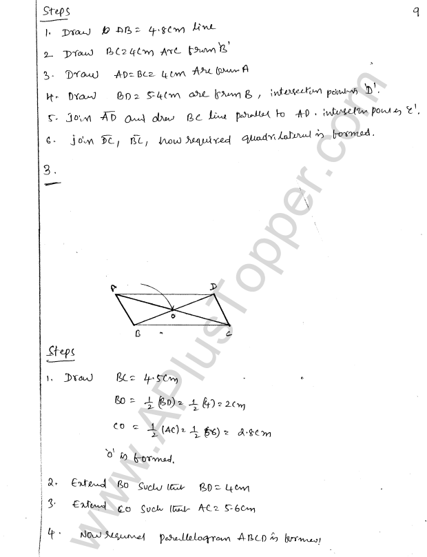 ML Aggarwal ICSE Solutions for Class 8 Maths Chapter 14 Constructions of Quadrilaterals 9