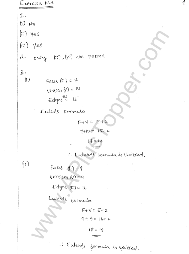 ML Aggarwal ICSE Solutions for Class 8 Maths Chapter 17 Visualising Solid Shapes 4