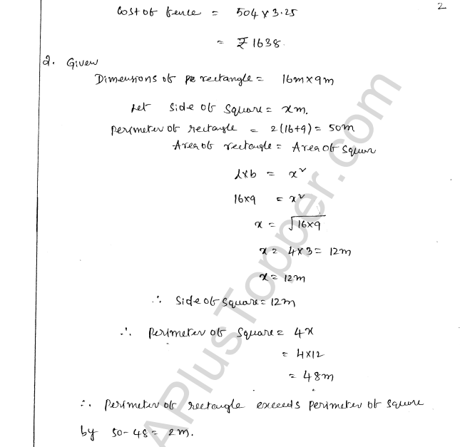 ML Aggarwal ICSE Solutions for Class 8 Maths Chapter 18 Mensuration 2