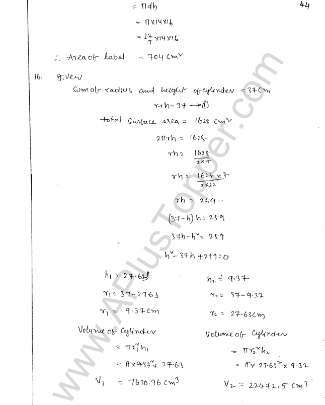 ML Aggarwal ICSE Solutions for Class 8 Maths Chapter 18 Mensuration 44