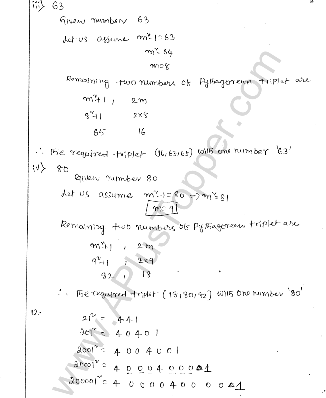 ML Aggarwal ICSE Solutions for Class 8 Maths Chapter 3 Squares and Square Roots 12