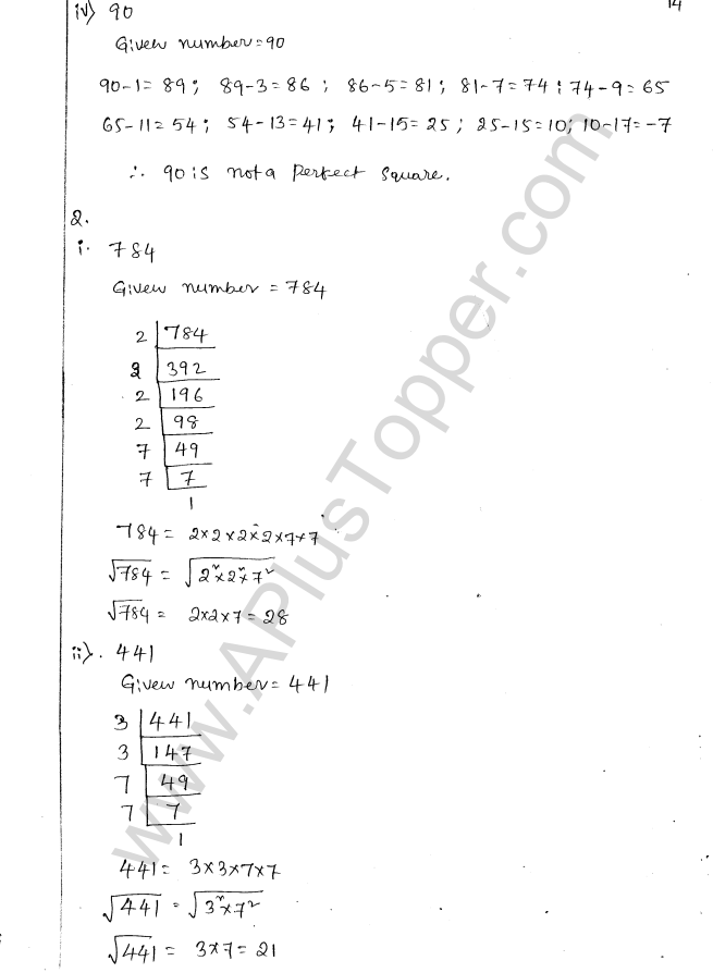 ML Aggarwal ICSE Solutions for Class 8 Maths Chapter 3 Squares and Square Roots 15