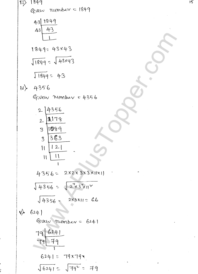 ML Aggarwal ICSE Solutions for Class 8 Maths Chapter 3 Squares and Square Roots 16