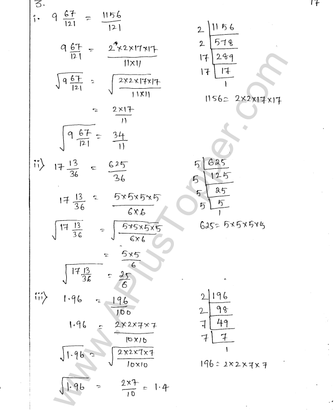 ML Aggarwal ICSE Solutions for Class 8 Maths Chapter 3 Squares and Square Roots 18