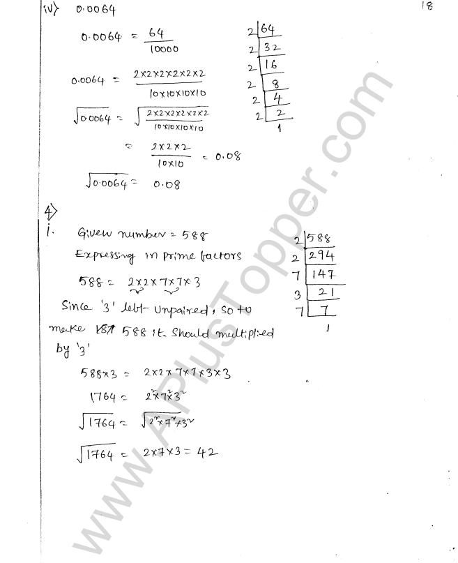 ML Aggarwal ICSE Solutions for Class 8 Maths Chapter 3 Squares and Square Roots 19