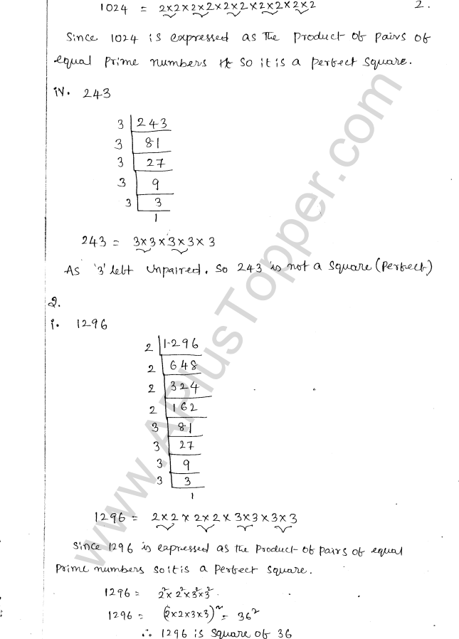 ML Aggarwal ICSE Solutions for Class 8 Maths Chapter 3 Squares and Square Roots 2