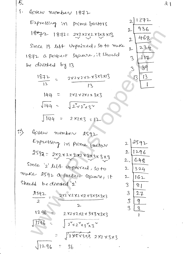 ML Aggarwal ICSE Solutions for Class 8 Maths Chapter 3 Squares and Square Roots 22