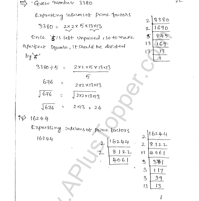 ML Aggarwal ICSE Solutions for Class 8 Maths Chapter 3 Squares and Square Roots 23