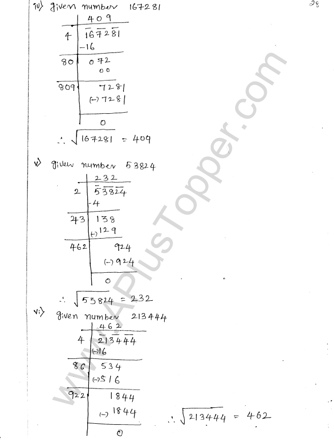 ML Aggarwal ICSE Solutions for Class 8 Maths Chapter 3 Squares and Square Roots 30