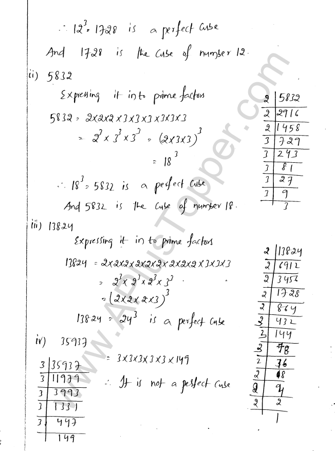 ML Aggarwal ICSE Solutions for Class 8 Maths Chapter 4 Cubes and Cube Roots 2