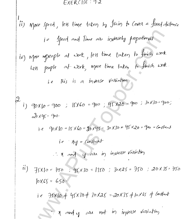 ML Aggarwal ICSE Solutions for Class 8 Maths Chapter 9 Direct and Inverse Variation 8