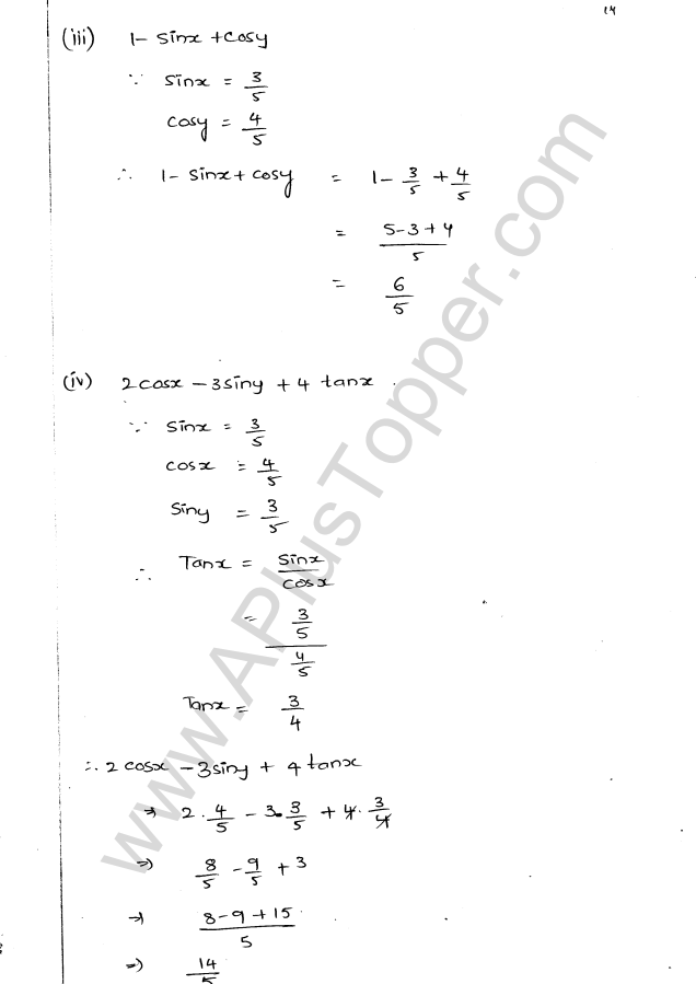 ML Aggarwal ICSE Solutions for Class 9 Maths Chapter 17 Trigonometric Ratios Q1.14