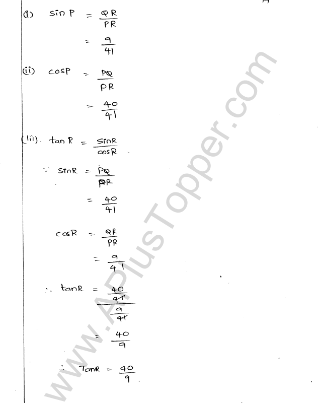 ML Aggarwal ICSE Solutions for Class 9 Maths Chapter 17 Trigonometric Ratios Q1.19