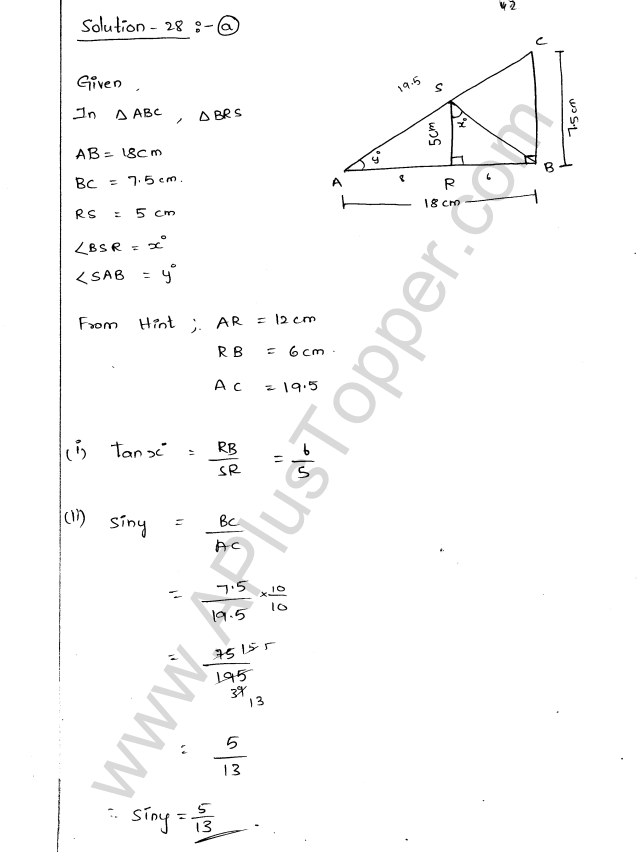 ML Aggarwal ICSE Solutions for Class 9 Maths Chapter 17 Trigonometric Ratios Q1.42