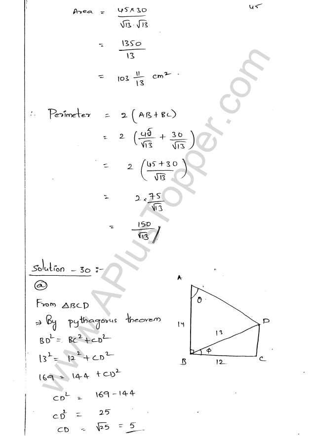 ML Aggarwal ICSE Solutions for Class 9 Maths Chapter 17 Trigonometric Ratios Q1.45