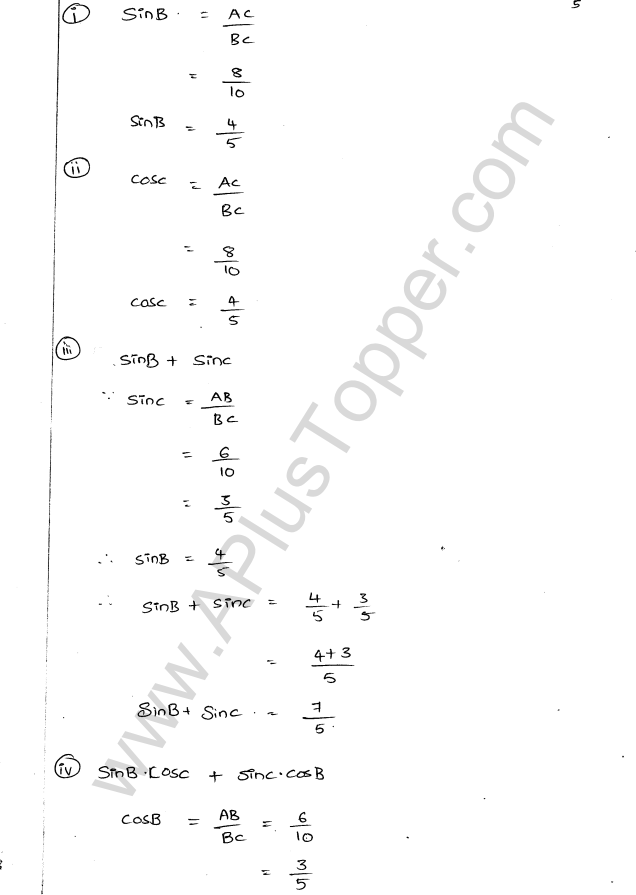 ML Aggarwal ICSE Solutions for Class 9 Maths Chapter 17 Trigonometric Ratios Q1.5