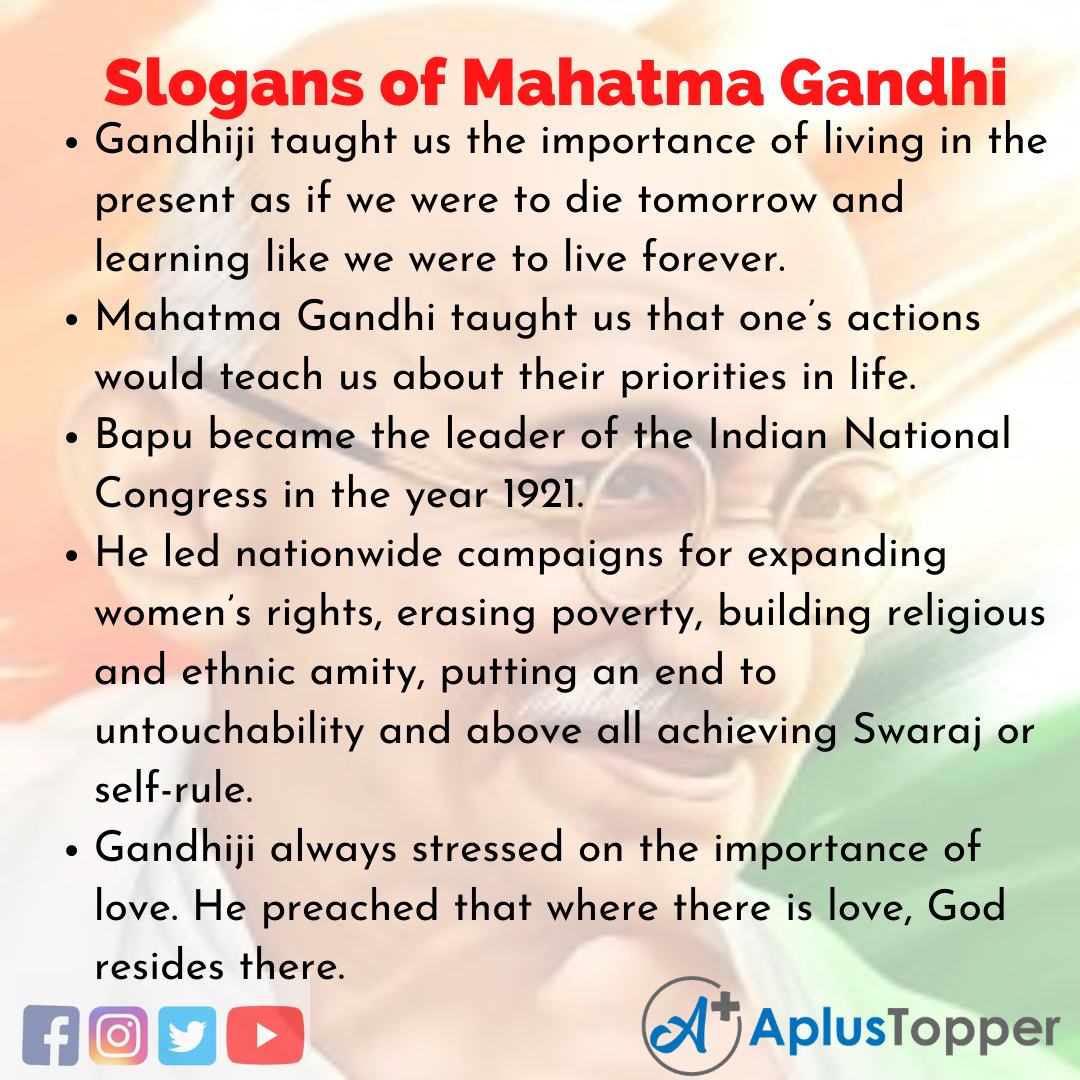 Mahatma Gandhi Slogans