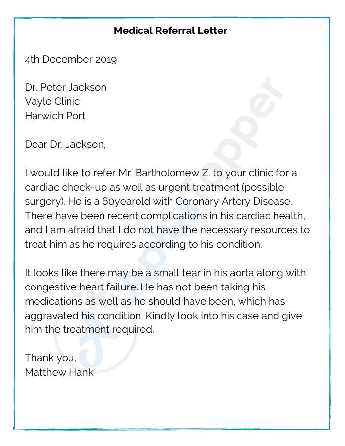 Medical Referral Letter