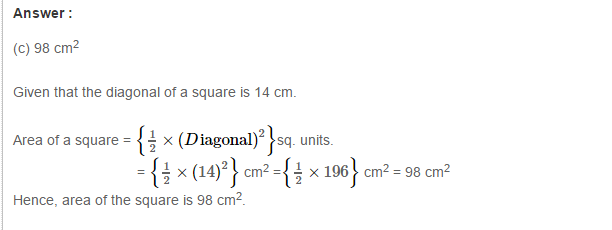 Mensuration RS Aggarwal Class 7 Maths Solutions CCE Test Paper 14.1