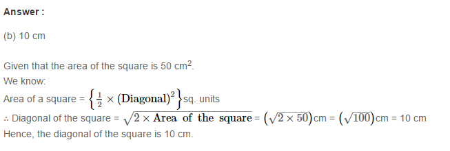 Mensuration RS Aggarwal Class 7 Maths Solutions CCE Test Paper 15.1