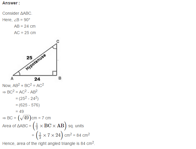 Mensuration RS Aggarwal Class 7 Maths Solutions CCE Test Paper 9.1