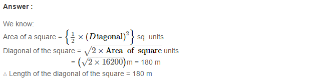 Mensuration RS Aggarwal Class 7 Maths Solutions Exercise 20A 13.1