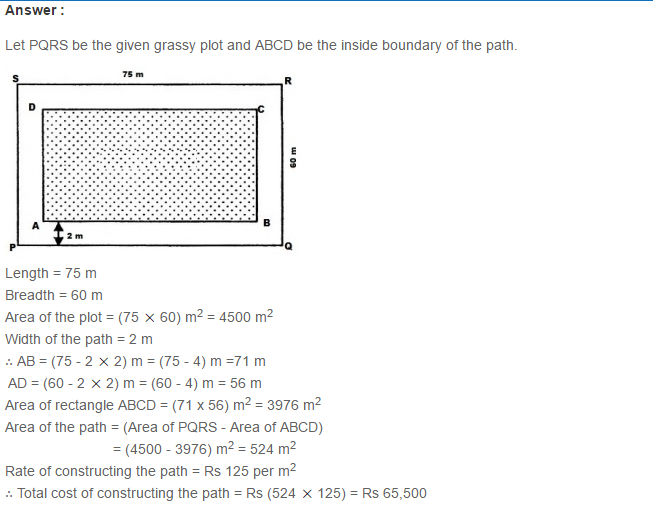 Mensuration RS Aggarwal Class 7 Maths Solutions Exercise 20B 2.1