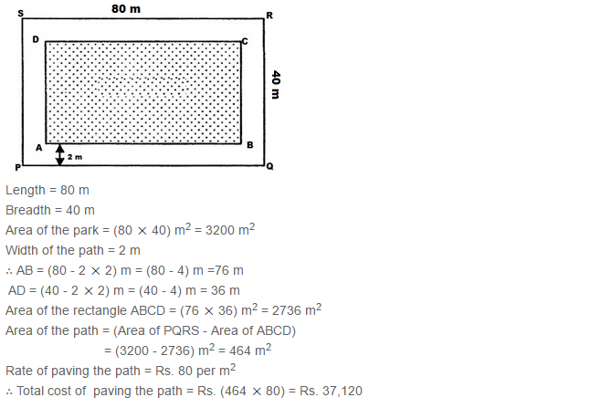 Mensuration RS Aggarwal Class 7 Maths Solutions Exercise 20B 8.2