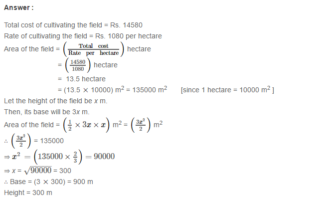 Mensuration RS Aggarwal Class 7 Maths Solutions Exercise 20D 6.1