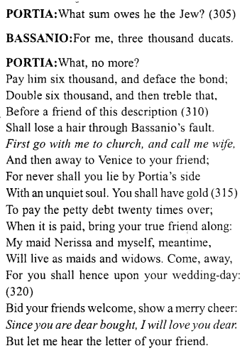 Merchant of Venice Act 3, Scene 2 Translation Meaning Annotations 25