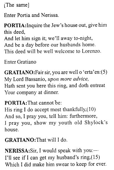 Merchant of Venice Act 4, Scene 2 Translation Meaning Annotations 1