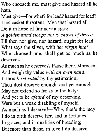 Merchant of Venice Workbook Answers Act II, Scene VII 2