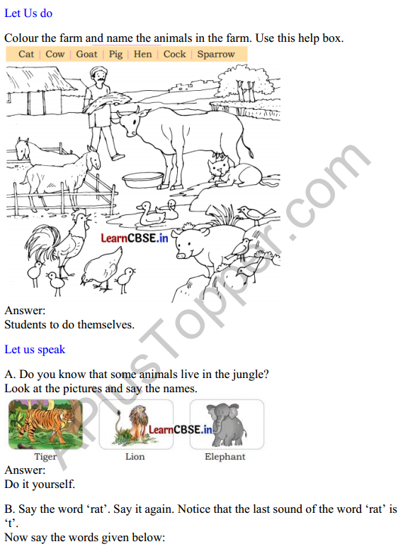 Mridang Class 1 English Solutions Chapter 5 A Farm 1