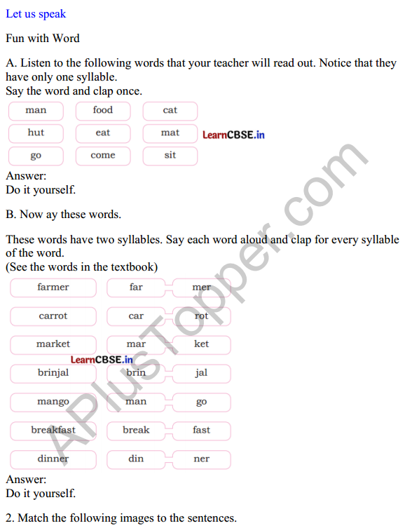 Mridang Class 1 English Solutions Chapter 7 The Food We Eat 4