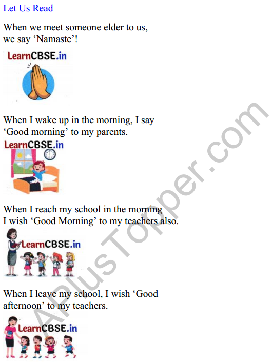 Mridang Class 1 English Worksheet Chapter 2 Greetings 1